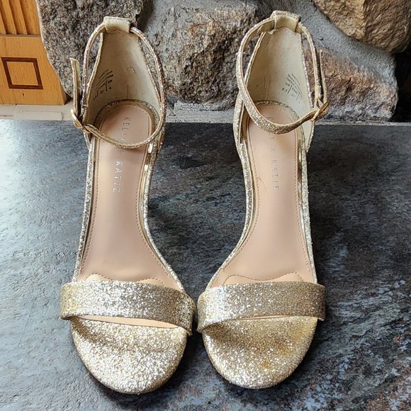 Kelley & Katie Kirstie Heels Gold/Silver Sparkle Size 6.5M - Picture 5 of 16